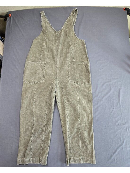 Hem & Thread Pants - Hem & Thread Medium Overalls Olive Green Corduroy Boho Jumpsuit Overalls